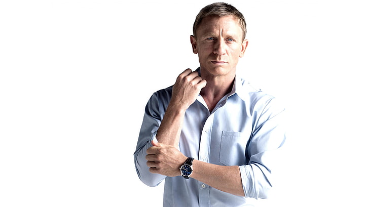 English actor, Daniel Craig, James Bond, 4K, white background, HD wallpaper