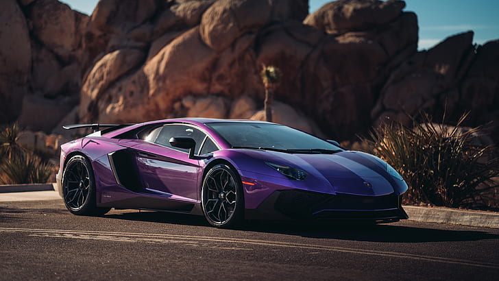 Lamborghini, Lamborghini Aventador, Car, Purple Car, Sport Car, HD wallpaper