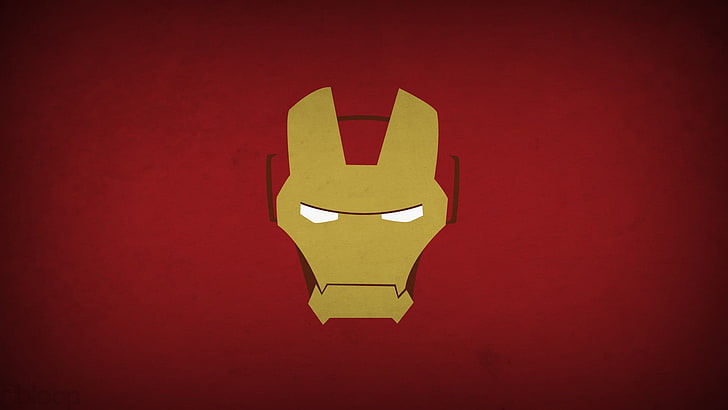 Iron Man digital wallpaper, minimalism, superhero, Marvel Comics