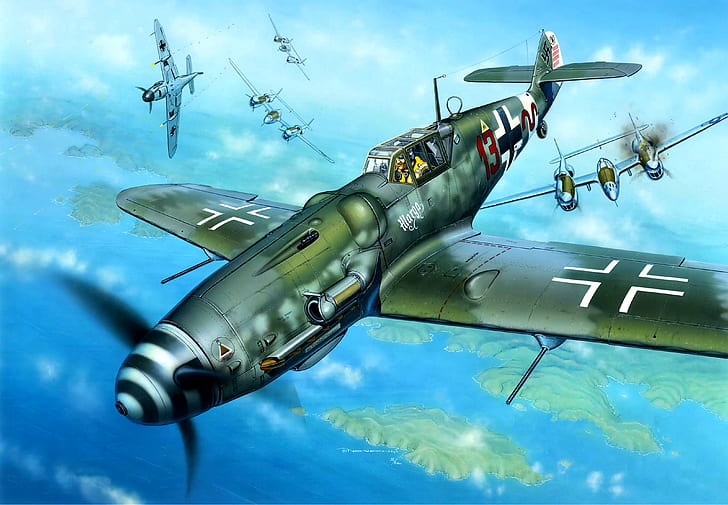 Messerschmitt, USAF, WWII, P-38 Lightning, Heinrich Bartels, HD wallpaper