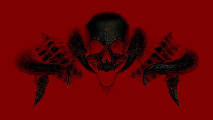 Video Game, Devil Daggers, Red, Skull, HD wallpaper