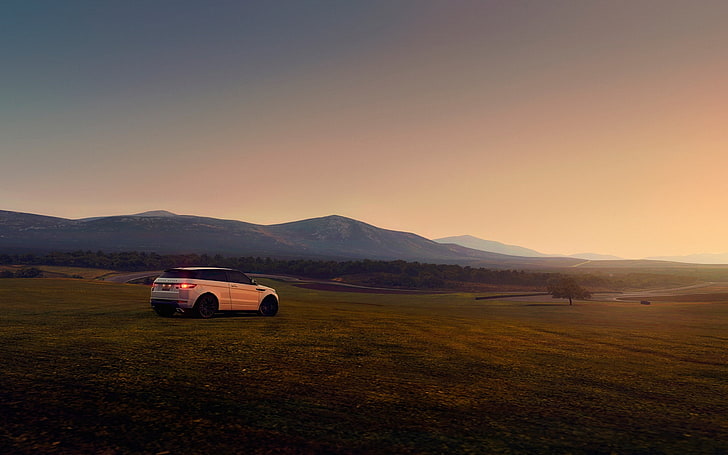 car, sky, clouds, sunset, scenics - nature, landscape, environment, HD wallpaper