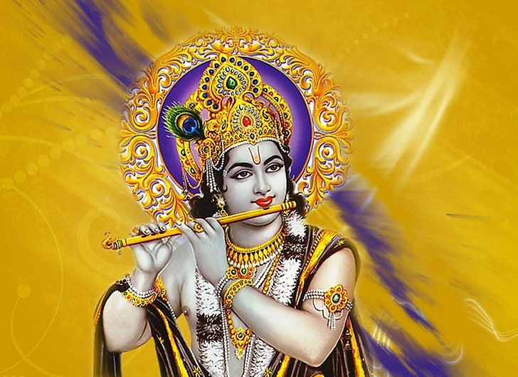 HD wallpaper: Krishna Kanhaiya, Hindu God illustration, Lord Krishna, flute  | Wallpaper Flare