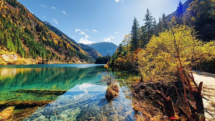 autumn, sichuan, jiuzhaigou, asia, china, jiuzhai valley national park