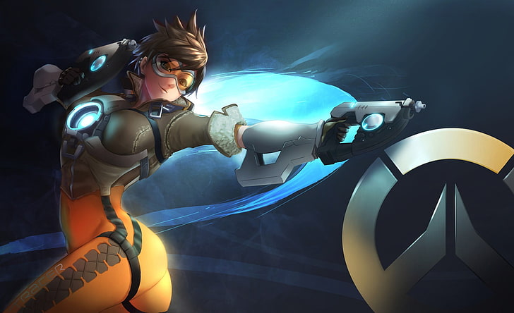 Tracer from Overwatch wallpaper, Tracer (Overwatch), one person