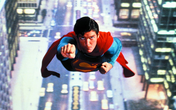 Superman, movies, Christopher Reeves, one person, looking at camera