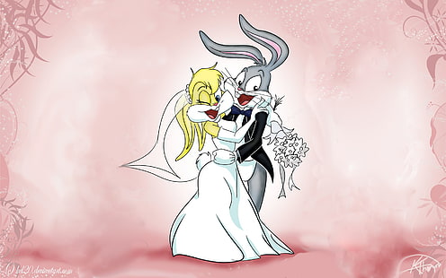 HD wallpaper: Cartoons Rabbit Bugs Bunny And Lola Grooms Wedding Bidermajer  Image Full Hd Wallpapers 1920×1200 | Wallpaper Flare