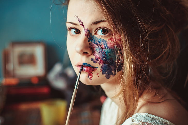 Woman, Face, Face Painting, 4064x2699, HD wallpaper