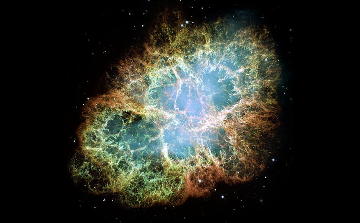 Sci Fi, Nebula, Crab Nebula, Supernova, night, black background