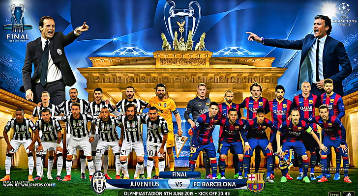 JUVENTUS - FC BARCELONA CHAMPIONS LEAGUE..., soccer player poster, HD wallpaper