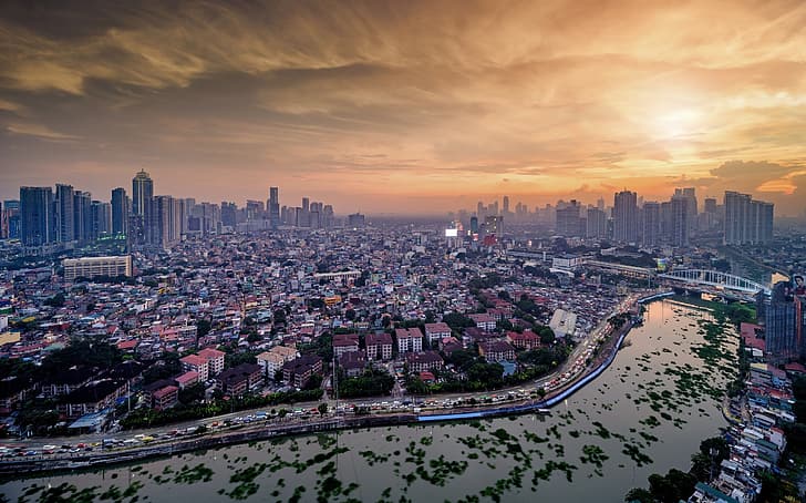 Manila (City), cityscape, sky, HD wallpaper