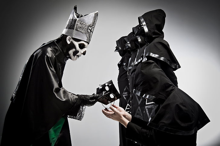 black mask, Ghost, dedication, nameless ghouls, papa Emeritus II, HD wallpaper