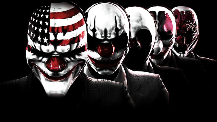 robbery, Wolf, Dallas, the robbers, mask, payday, Hoxton, Chains, HD wallpaper