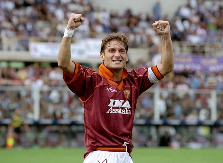 Francesco Totti, AS Roma, ASR, Rome, Serie A, vintage, jersey, HD wallpaper