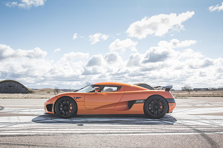 orange sports car, Koenigsegg, mode of transportation, motor vehicle, HD wallpaper