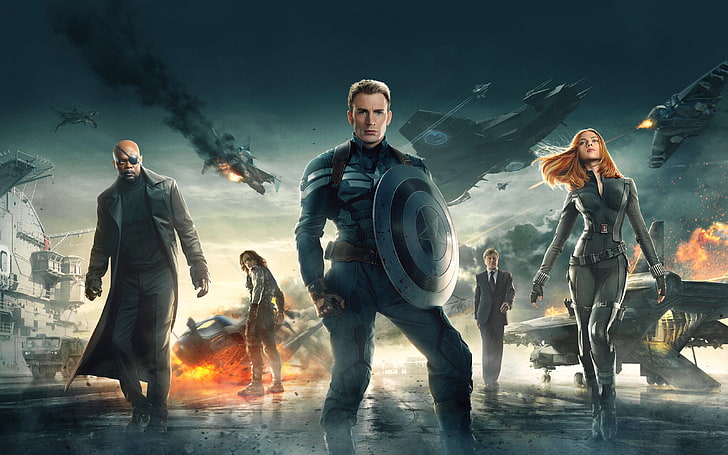 Marvel Avengers splash art, Captain America: The Winter Soldier, HD wallpaper