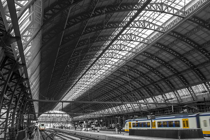 train, train station, Amsterdam, public transportation, mode of transportation, HD wallpaper