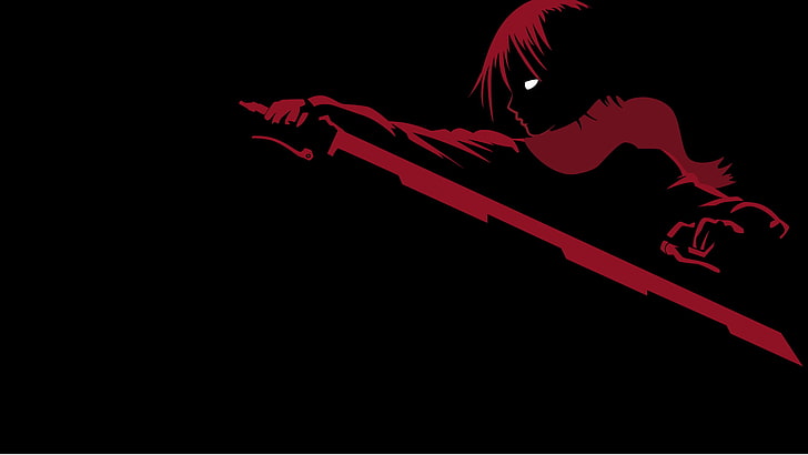 Samurai X illustration, minimalism, anime girls, Mikasa Ackerman, HD wallpaper