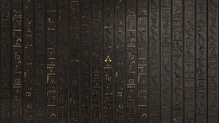 Hieroglyphics, digital art, artwork, video games, Assassin's Creed, HD wallpaper