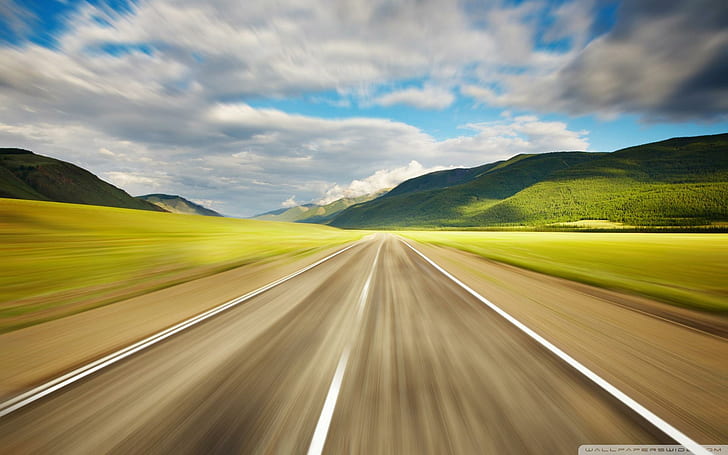 High Speed Road, time lapse of grey tap road, nature, 3d and abstract, HD wallpaper