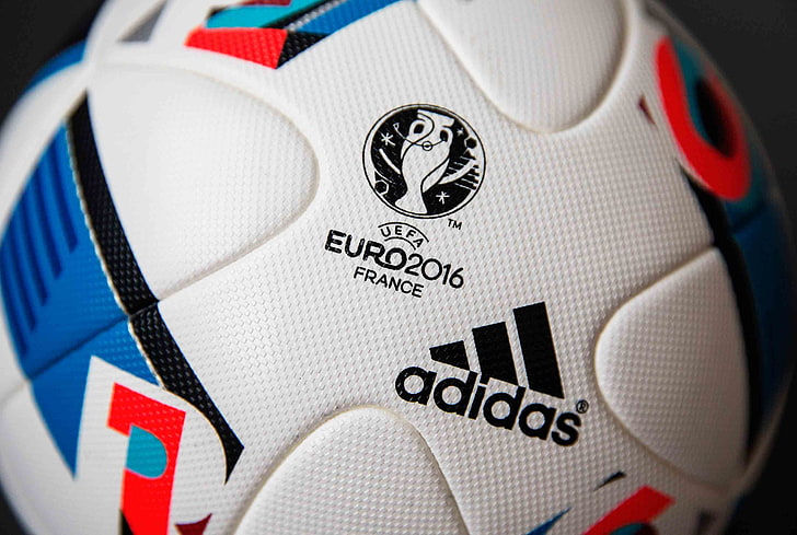 blue, red, and white adidas volleyball, uefa, euro 2016, france, HD wallpaper