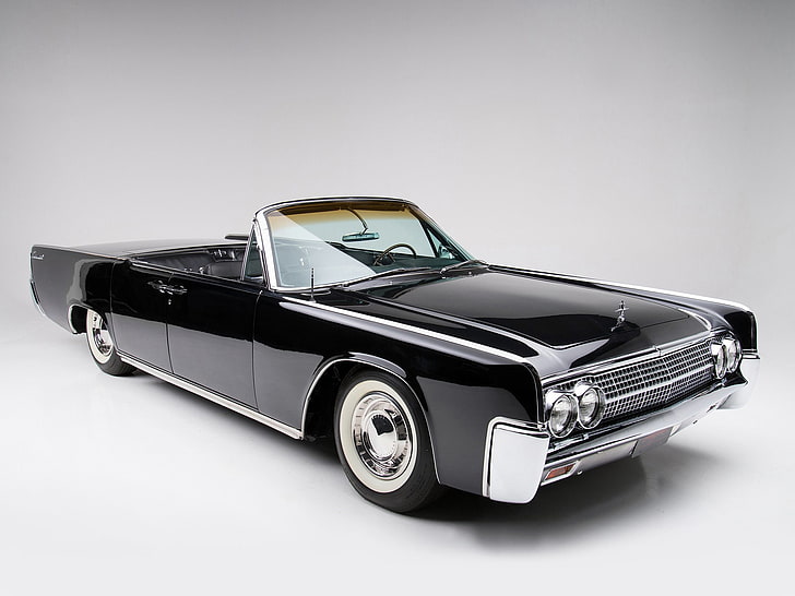 1963, classic, continental, convertible, lincoln, luxury, HD wallpaper