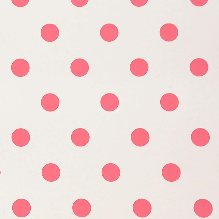 Art, Abstract, Polka Dot, Red Balls, Simple Background, pink-and-white polka dot illustration, HD wallpaper