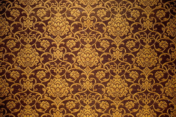 background, pattern, fabric, golden, ornament, vintage, Arab, HD wallpaper