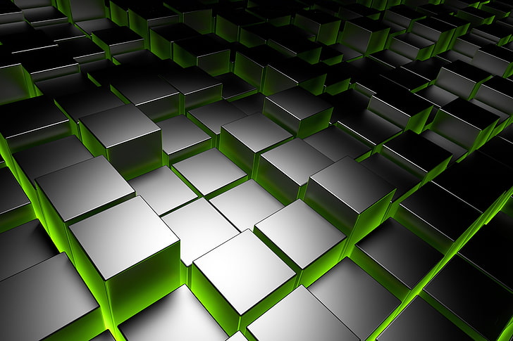 HD wallpaper: gray and green cube graphics, Cuba, metal, square, cubes,  chrome | Wallpaper Flare