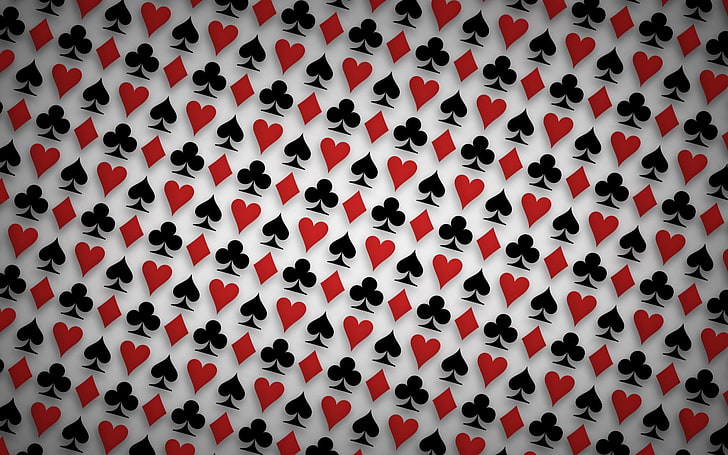 black, red, and white speed, diamond, and heart digital wallpaper
