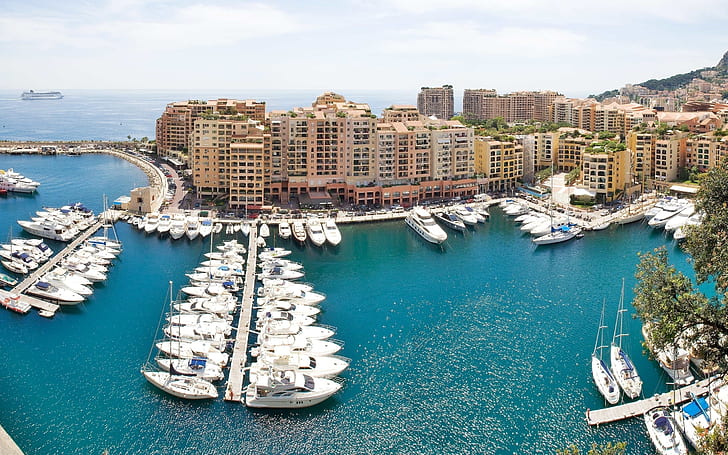 Monaco Port, boats, seaport, summer, light, day