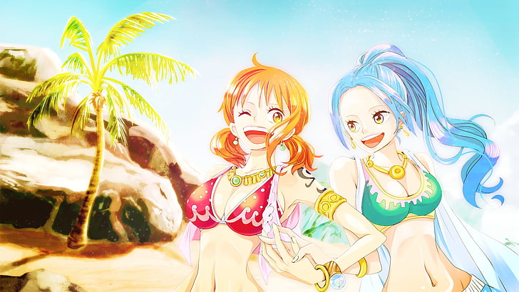 One Piece, Nami, Nefertari Vivi, anime, human representation, HD wallpaper