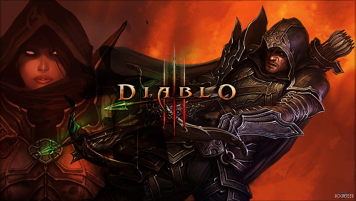 Diablo digital wallpaper, Diablo III, front view, people, real people