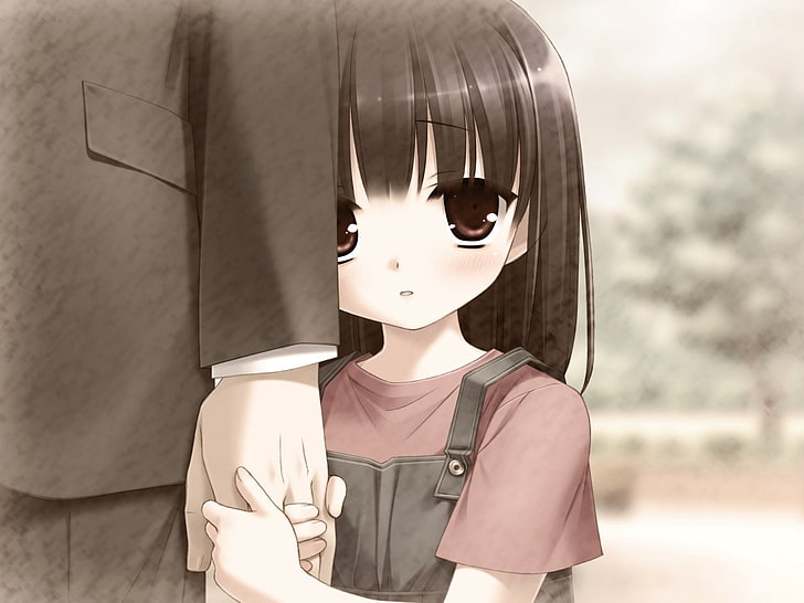 HD wallpaper: girl anime illustration, man, arm, little, sad, women, people  | Wallpaper Flare