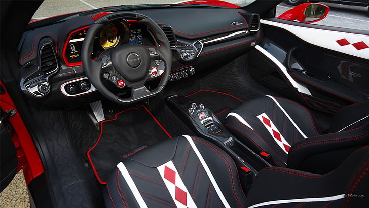 Ferrari 458, supercars, car interior, mode of transportation