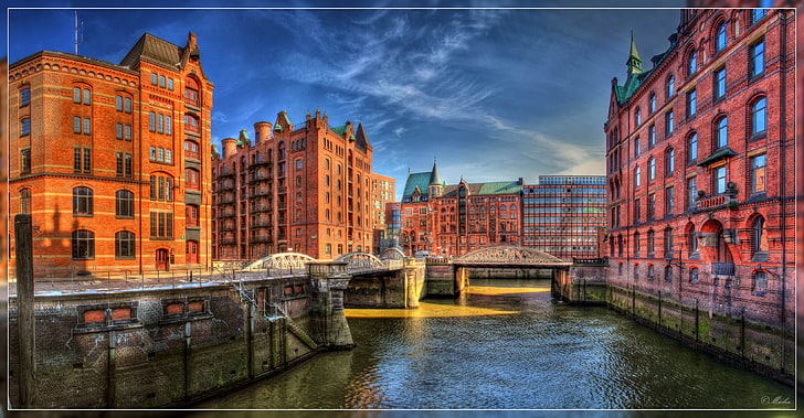 Venice Grand Canal, Hamburg, Germany, city, HDR, water, sky, architecture