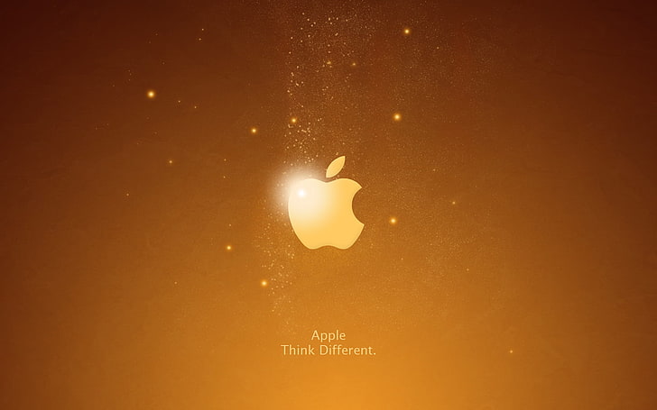 Apple Iphone Dark Yellow Background, Apple logo, Computers, no people