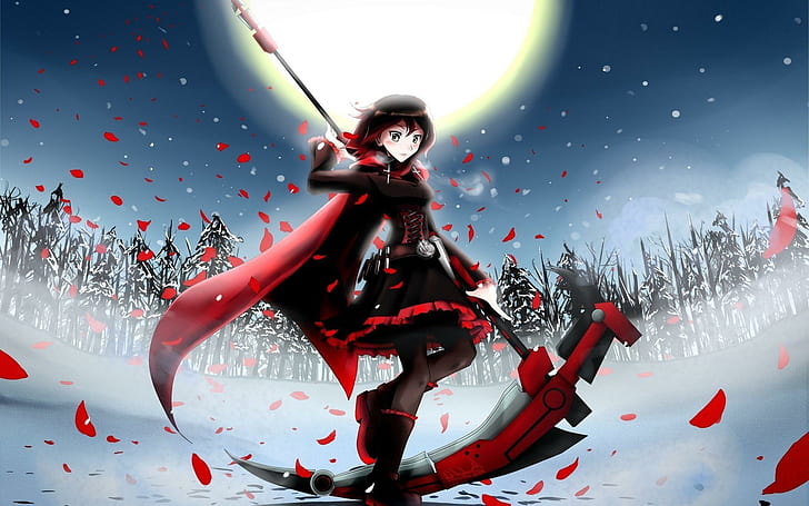 Ruby Rose - RWBY, black haired anime girl illustration, 1920x1200, HD wallpaper
