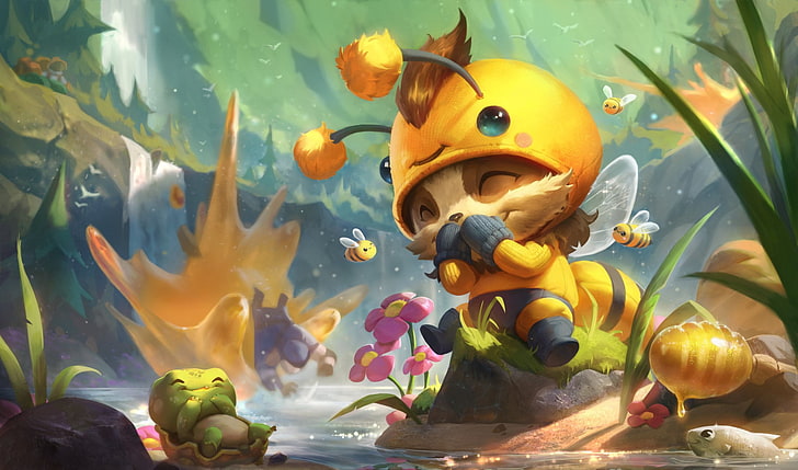 League of Legends, Teemo, Beemo, water, animal themes, no people, HD wallpaper