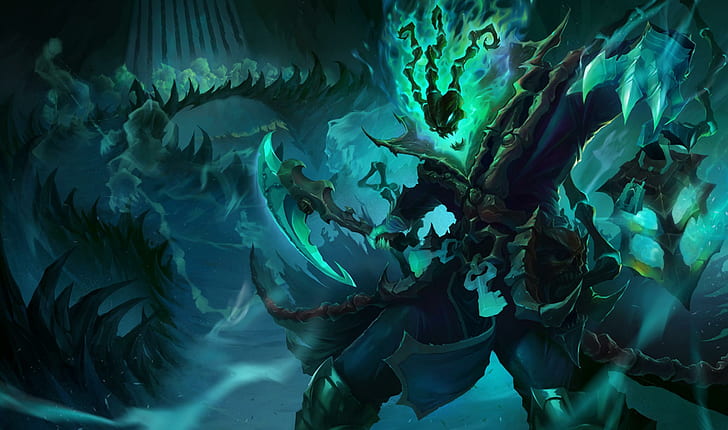 Thresh, video games, armour, armor, weapon, league of legends, HD wallpaper