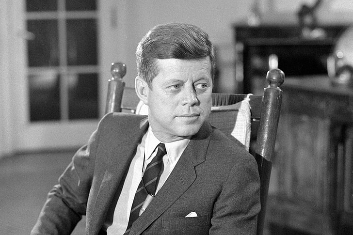 men's black suit jacket, John F. Kennedy, presidents, adult, one person