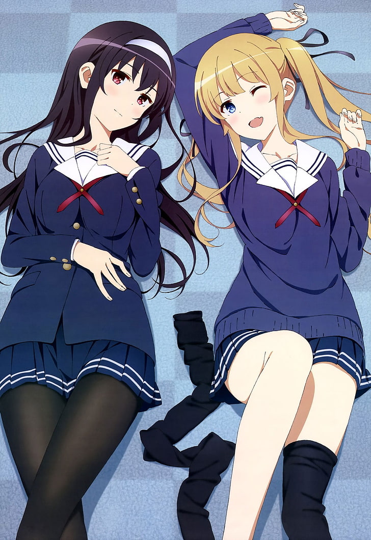 two female anime characters wallpaper, anime girls, Saenai Heroine no Sodatekata, HD wallpaper