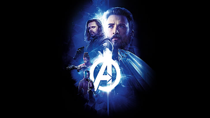 Avengers logo, Avengers: Infinity War, Chris Evans, Sebastian Stan