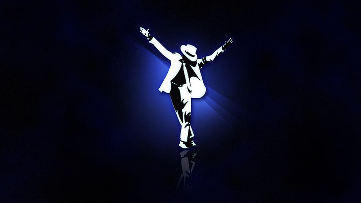 Michael Jackson logo, blue, no people, night, indoors, illuminated, HD wallpaper