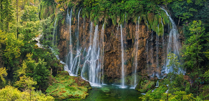 forest, river, waterfall, Croatia, Plitvice lakes, Plitvice Lakes National Park, HD wallpaper