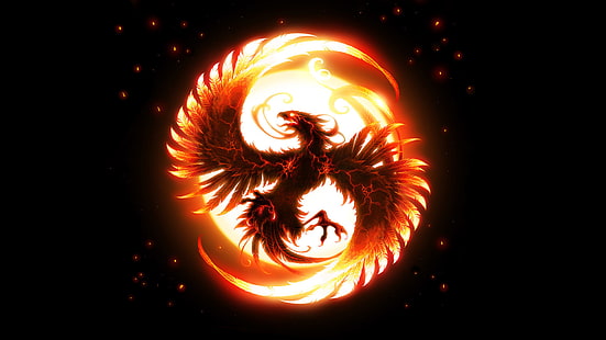 HD wallpaper: Fenix in Fire HD, orange and black phoenix illustration,  creative | Wallpaper Flare