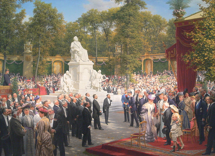 classical art, Europe, Anton von Werner, 1908, Unveiling of the Richard-Wagner Monument in the Tiergarten, HD wallpaper
