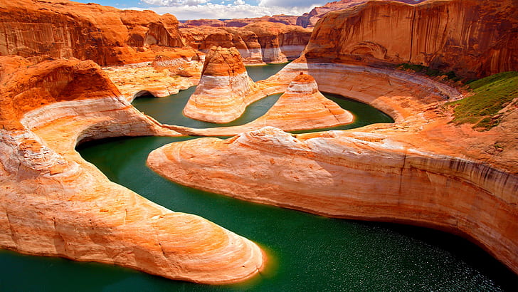 rock formation, canyon, grand canyon, river, colorado river, HD wallpaper