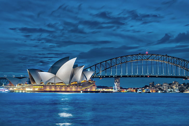 Sydney Opera House in Australia, sydney opera house, Dusk, com, HD wallpaper