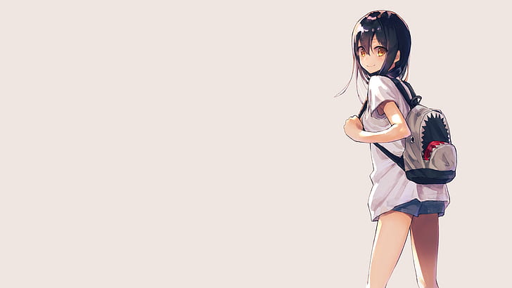 anime, manga, anime girls, simple background, minimalism, shorts, HD wallpaper